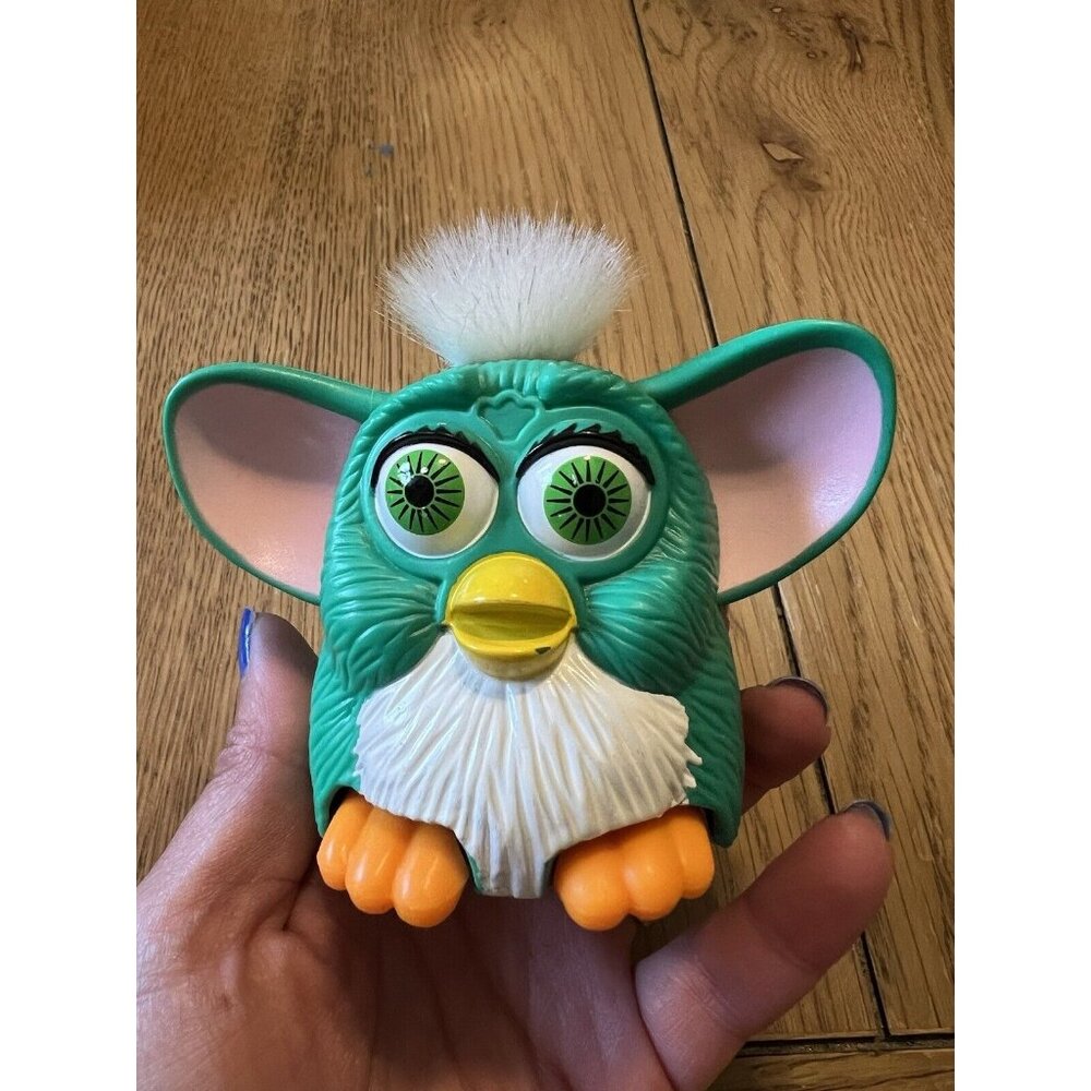 Vintage 1998 McDonalds Happy‎ Meal Toy Green Plastic Furby